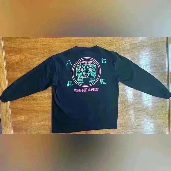 Hikeshi Spirit “Daruma” Long Sleeve Men’s Black Shirt With Neon Graphics XL EUC! - Picture 5 of 10